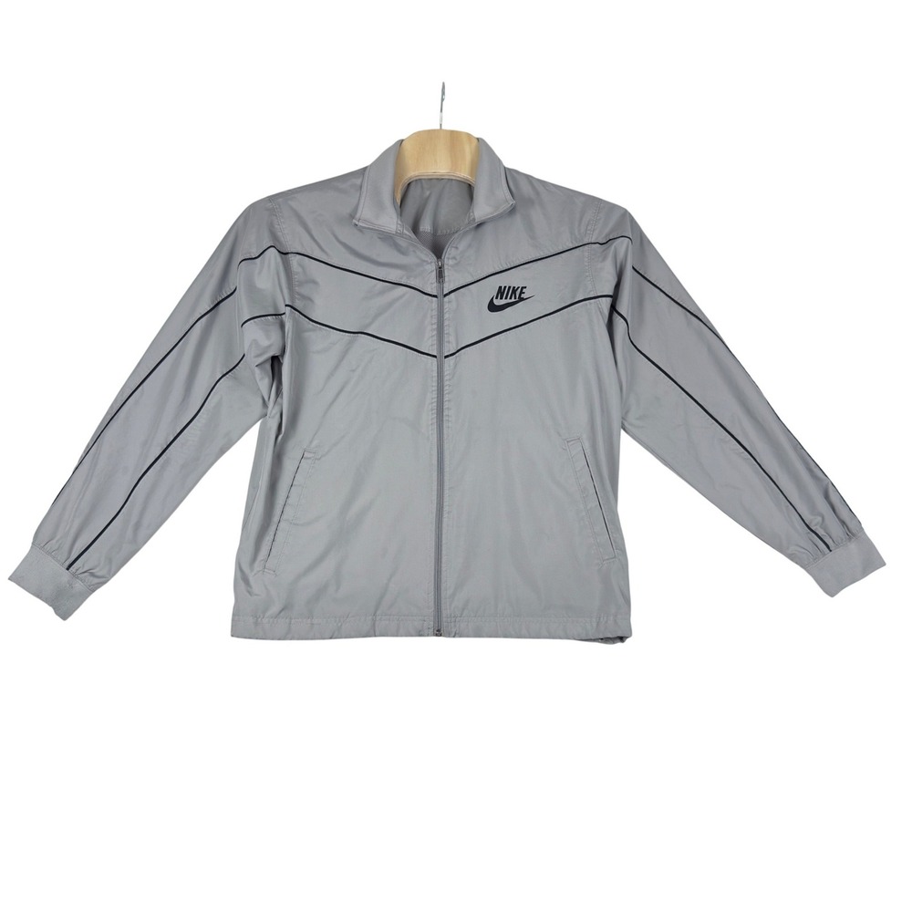 Y2K Nike Gray Full Zip Windbreaker Men's Size L Silver Tag